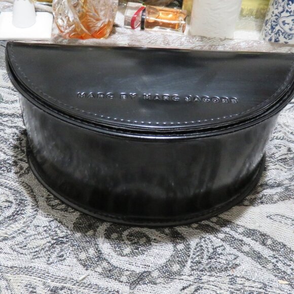 Marc Jacobs 2 PIECE Black Large Leather Sunglasses Eyeglasses Optical Case Pouch main image 7
